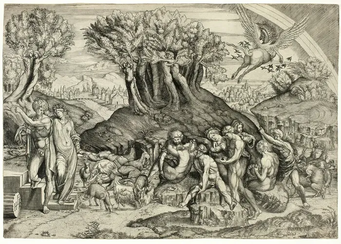 Framed Print : Parnassus Profaned, after 1520. Creator: Master HFE Framed Print : Parnassus Profaned, after 1520. Creator: Master HFE