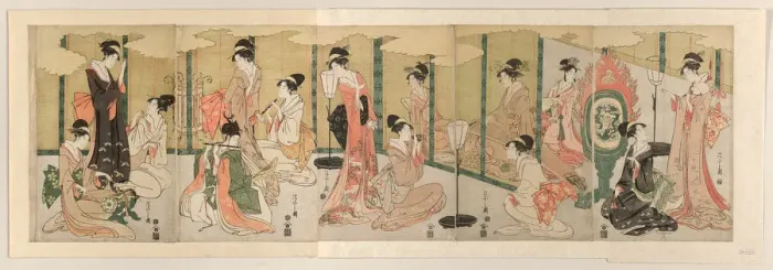 Framed Print : Parody of The Book of Joruri, c. 1789 / 1801. Creator: Hosoda Eishi Framed Print : Parody of The Book of Joruri, c. 1789 / 1801. Creator: Hosoda Eishi