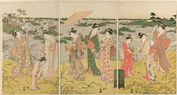 Parody of courtly insect hunt, c. 1791 / 92. Creator: Hosoda Eishi