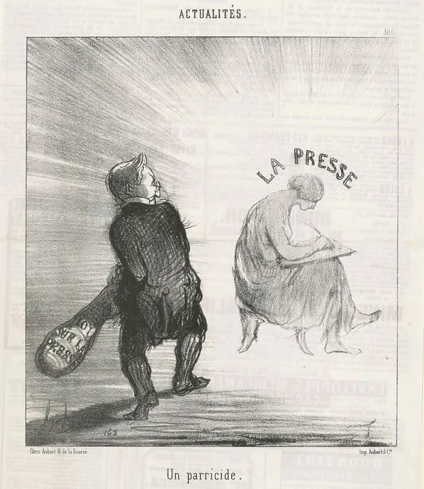 Framed Print : Un parricide, 19th century. Creator: Honore Daumier Framed Print : Un parricide, 19th century. Creator: Honore Daumier