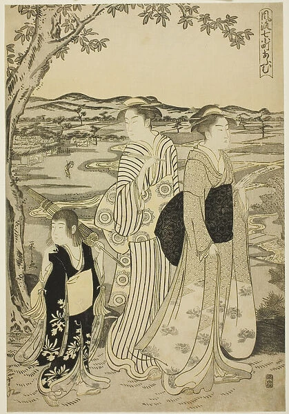 Parrot Komachi, from the series The Fashionable Seven Komachi... Edo period, about 1788. Creator: Hosoda Eishi