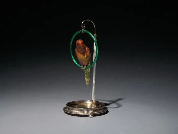 Framed Print : Parrot on a Perch, 1896-1903. Creator: House of Faberge (Russian, 1842-1918)