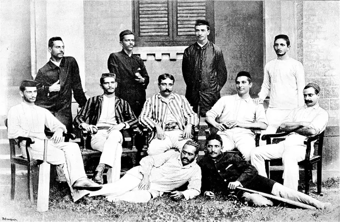 Framed Print : The Parsee Representative Cricket Team at Bombay - the Champion Team in India, 1890. Creator: George Meisenbach Framed Print : The Parsee Representative Cricket Team at Bombay - the Champion Team in India, 1890. Creator: George Meisenbach