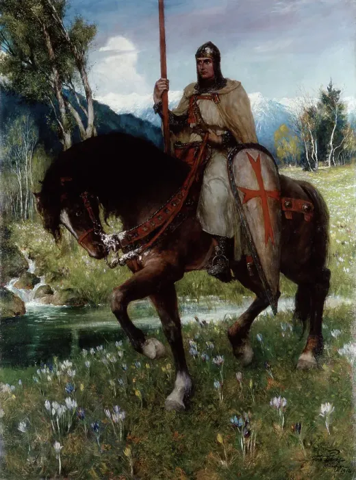 Framed Print : Parsifal in Quest of the Holy Grail, 1912. Artist: Ferdinand Leeke Framed Print : Parsifal in Quest of the Holy Grail, 1912. Artist: Ferdinand Leeke
