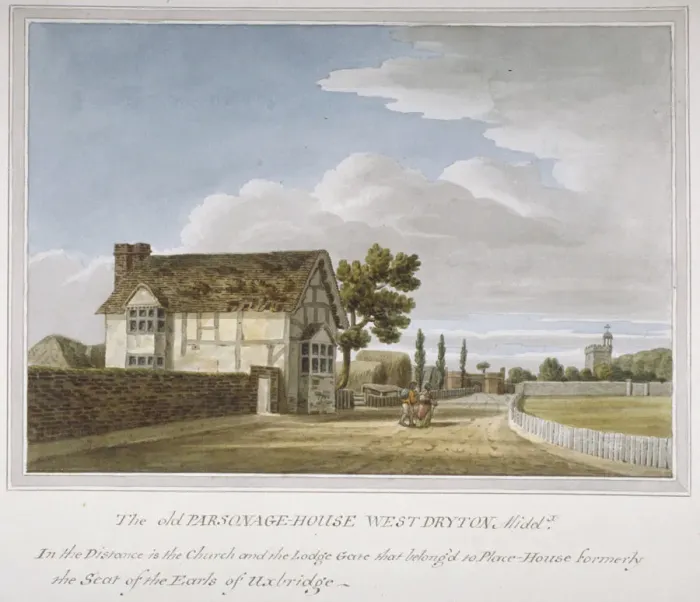 Framed Print : Parsonage House, West Drayton, Middlesex, c1790 Framed Print : Parsonage House, West Drayton, Middlesex, c1790