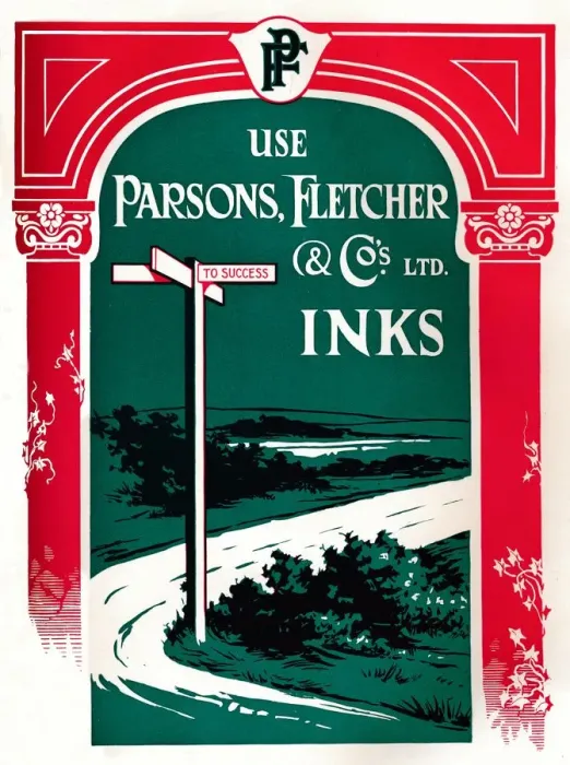 Framed Print : Parsons, Fletcher & Co.s Ltd. Inks, 1917. Artist: Parsons Fletcher & Co Framed Print : Parsons, Fletcher & Co.s Ltd. Inks, 1917. Artist: Parsons Fletcher & Co