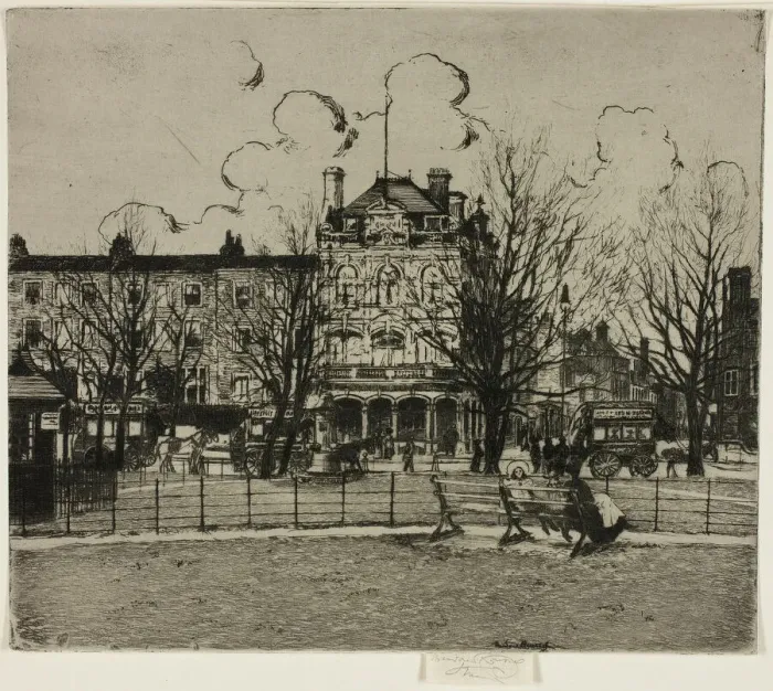 Framed Print : Parsons Green, Afternoon, End of Winter, The Dukes Head, 1906 Framed Print : Parsons Green, Afternoon, End of Winter, The Dukes Head, 1906