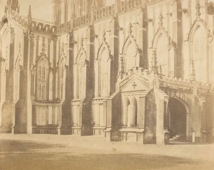Framed Print : [Part of the Exterior of the St. Pauls Cathedral, Calcutta], 1850s. Creator: Captain R