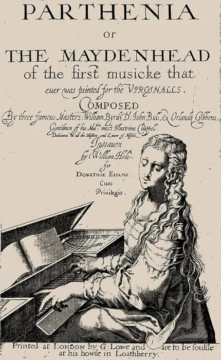 Framed Print : Parthenia or the Maydenhead of the first musicke that ever was printed for the Virginalls, ca 1613. Creator: Anonymous Framed Print : Parthenia or the Maydenhead of the first musicke that ever was printed for the Virginalls, ca 1613. Creator: Anonymous
