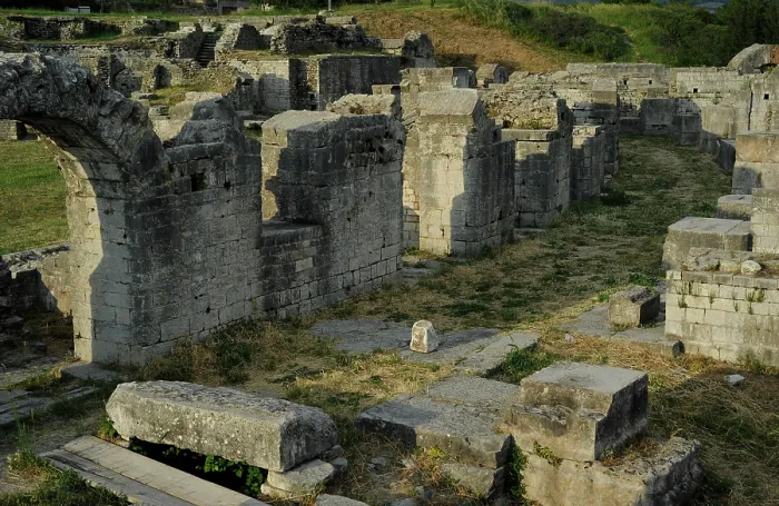 Framed Print : Partial view of the amphitheater ruins, ancient city of Salona, Solin, Croatia, 2018. Creator: Unknown Framed Print : Partial view of the amphitheater ruins, ancient city of Salona, Solin, Croatia, 2018. Creator: Unknown