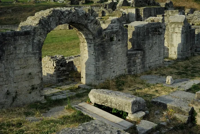 Framed Print : Partial view of the amphitheater ruins, ancient city of Salona, Solin, Croatia, 2018. Creator: Unknown Framed Print : Partial view of the amphitheater ruins, ancient city of Salona, Solin, Croatia, 2018. Creator: Unknown