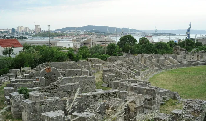Framed Print : Partial view of the amphitheater ruins, ancient city of Salona, Solin, Croatia, 2018. Creator: Unknown