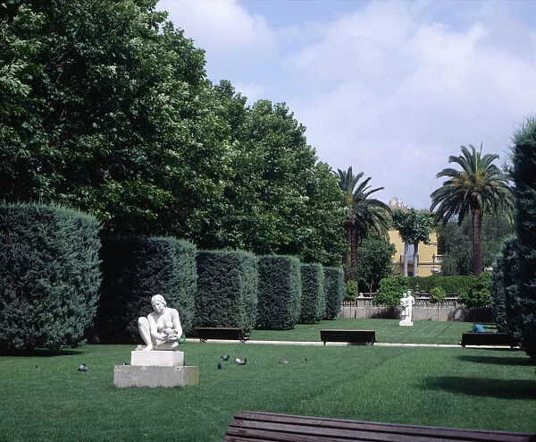 Partial view of the Municipal Park Can Boixeres in L Hospitalet del Llobregat