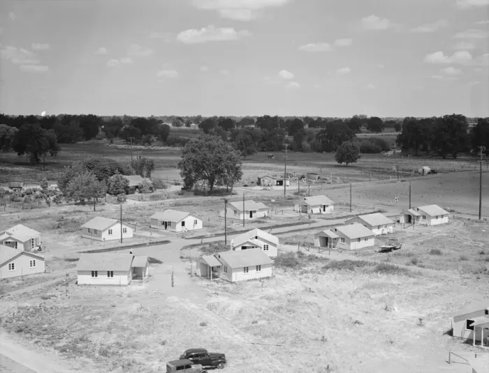 Framed Print : Partially completed homes for agricultural workers... Farmersville, California, 1939. Creator: Dorothea Lange Framed Print : Partially completed homes for agricultural workers... Farmersville, California, 1939. Creator: Dorothea Lange