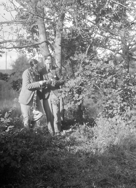 Two participants in the Bugatti Owners Club car treasure hunt, 25 October 1931. Artist