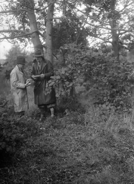 Framed Print : Two participants in the Bugatti Owners Club car treasure hunt, 25 October 1931. Artist Framed Print : Two participants in the Bugatti Owners Club car treasure hunt, 25 October 1931. Artist