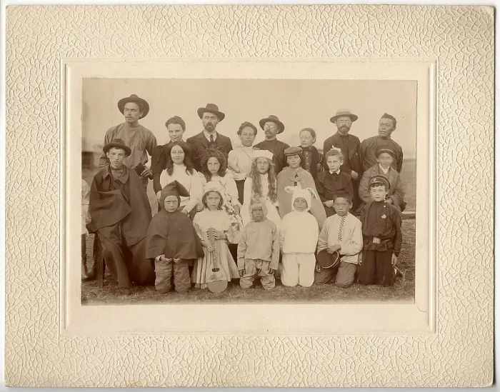 Framed Print : Participants in a children's performance on Lake Shira, 1907. Creator: Unknown Framed Print : Participants in a children's performance on Lake Shira, 1907. Creator: Unknown