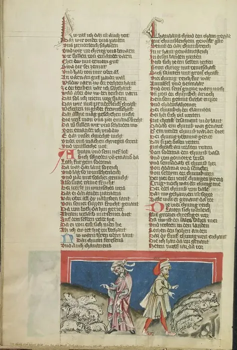 Framed Print : The Parting of Abraham and Lot; Weltchronik, about 1400-1410. Creator: Unknown Framed Print : The Parting of Abraham and Lot; Weltchronik, about 1400-1410. Creator: Unknown