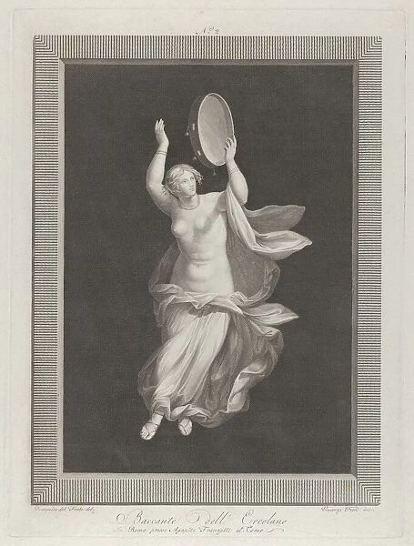 A partly naked bacchante playing a tambourine, ca. 1795-1820