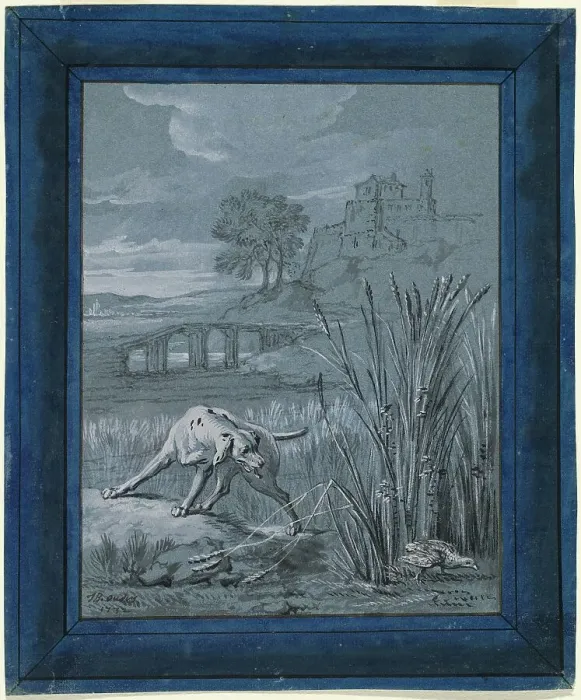 Framed Print : The Partridge Saves Her Young, 1732. Creator: Jean-Baptiste Oudry Framed Print : The Partridge Saves Her Young, 1732. Creator: Jean-Baptiste Oudry