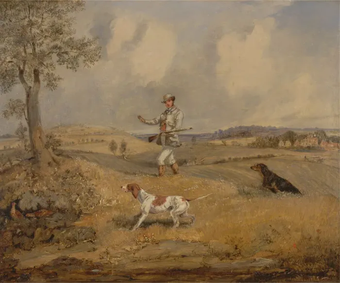 Framed Print : Partridge Shooting, ca. 1825. Creator: Henry Thomas Alken Framed Print : Partridge Shooting, ca. 1825. Creator: Henry Thomas Alken