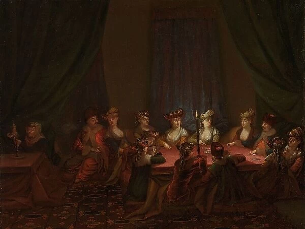 Party of Armenians Playing Cards, c.1720-c.1737. Creator: Jean Baptiste Vanmour