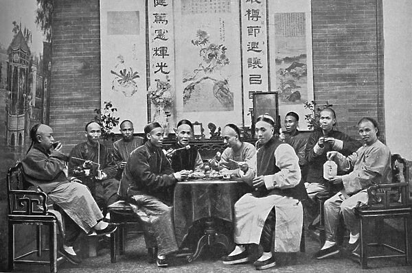 A party of Chinese taking tea, 1902. Artist: Mr Afong