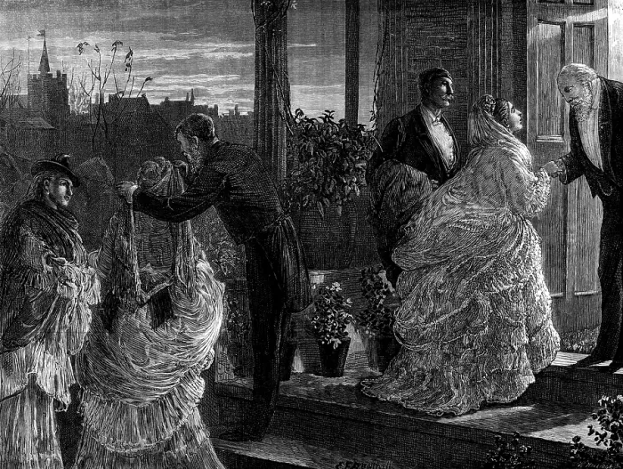 Framed Print : After the Party - drawn by E. F. Brewtnall, 1873. Creator: William Hollidge Framed Print : After the Party - drawn by E. F. Brewtnall, 1873. Creator: William Hollidge