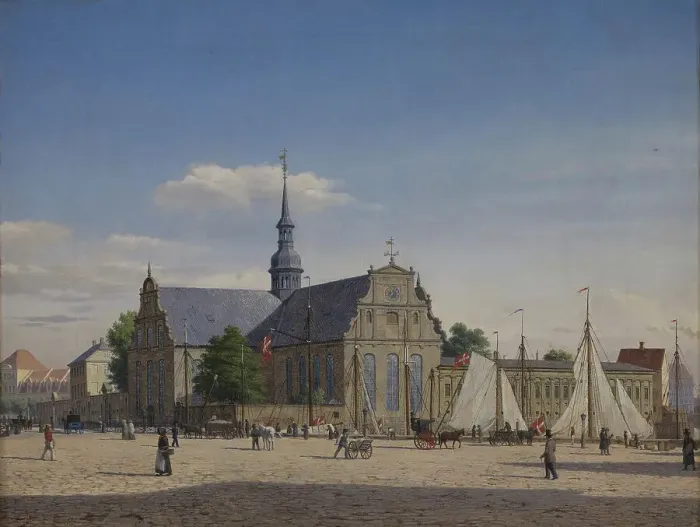 Framed Print : Party at Holmens Kirke, 1836-1890. Creator: Heinrich Hansen