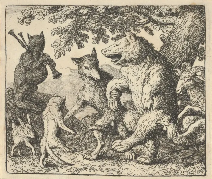 Framed Print : A Party in Honor of the Bear and the Wolf, 1650-75. Creator: Allart van Everdingen Framed Print : A Party in Honor of the Bear and the Wolf, 1650-75. Creator: Allart van Everdingen