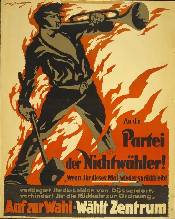 Framed Print : To the party of non-voters! Go to the polls - vote for the center, 1919. Creator: Schwartz, Georg (1871-1948) Framed Print : To the party of non-voters! Go to the polls - vote for the center, 1919. Creator: Schwartz, Georg (1871-1948)