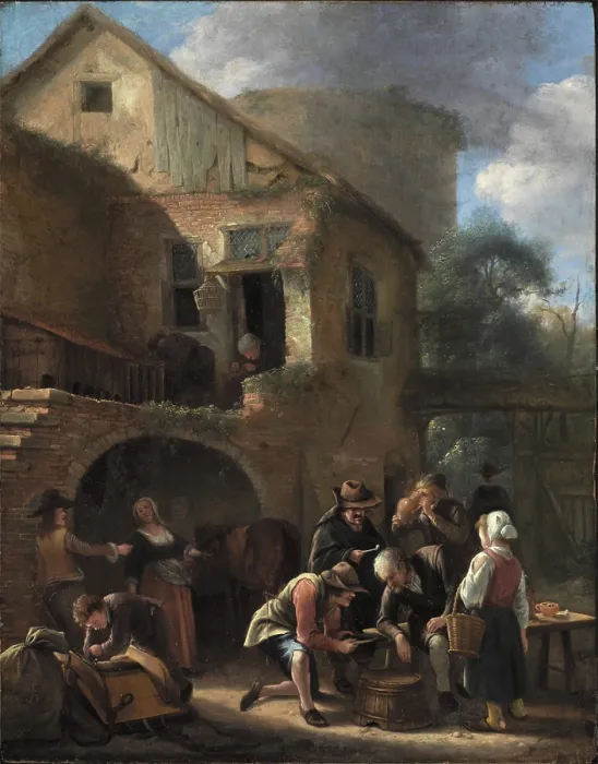Framed Print : A Party of Peasants, between 1648 and 1650. Creator: Jan Steen Framed Print : A Party of Peasants, between 1648 and 1650. Creator: Jan Steen