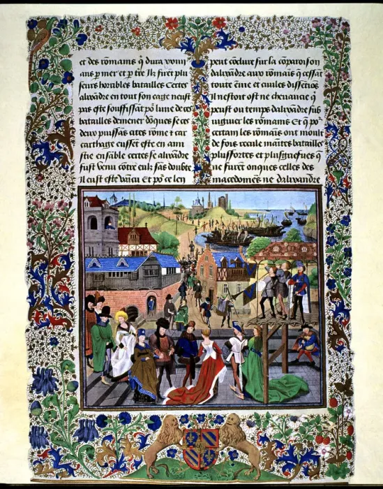 Framed Print : Party in Taranto, miniature by Loyset Lyedet en the work Histoires Romaines by Jean Mansel Framed Print : Party in Taranto, miniature by Loyset Lyedet en the work Histoires Romaines by Jean Mansel