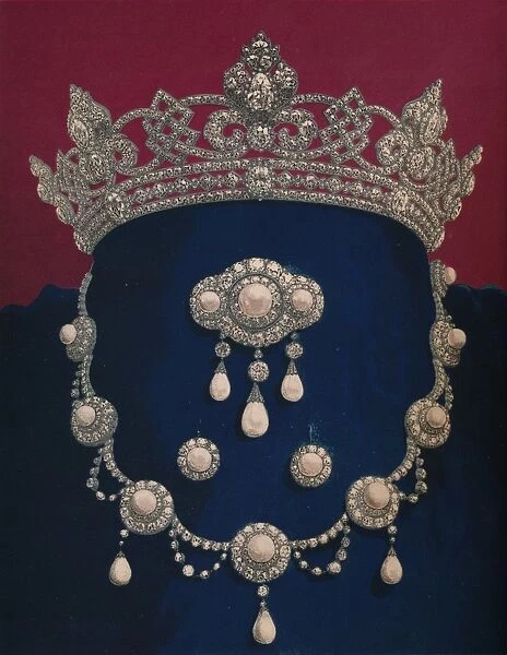 Parure of Diamonds and Pearls - The Gift of HRH The Prince of Wales, 1863. Artist: Robert Dudley