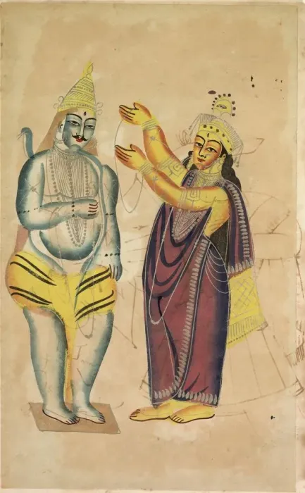 Framed Print : Parvati Placing a Wedding Garland on Shiva, 1800s. Creator: Unknown Framed Print : Parvati Placing a Wedding Garland on Shiva, 1800s. Creator: Unknown