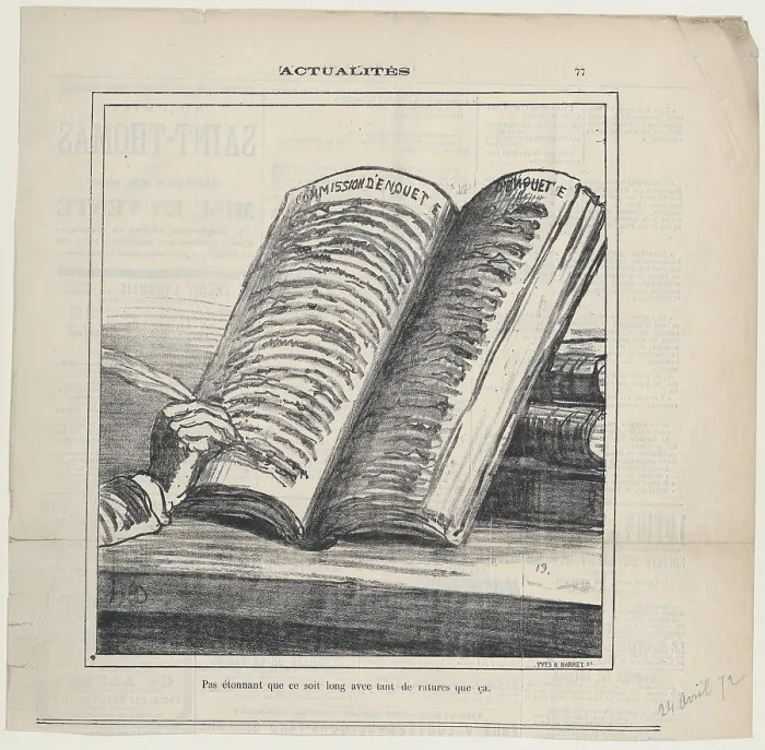 Framed Print : Pas etonnant que ce soit long avec tant de ratures que ca, 1872. Creator: Honore Daumier Framed Print : Pas etonnant que ce soit long avec tant de ratures que ca, 1872. Creator: Honore Daumier
