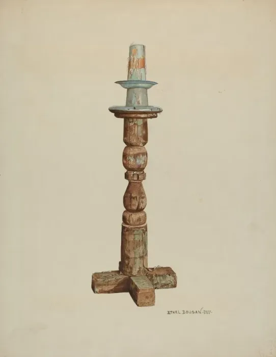 Framed Print : Pascal Candlestick, 1937. Creator: Ethel Dougan Framed Print : Pascal Candlestick, 1937. Creator: Ethel Dougan