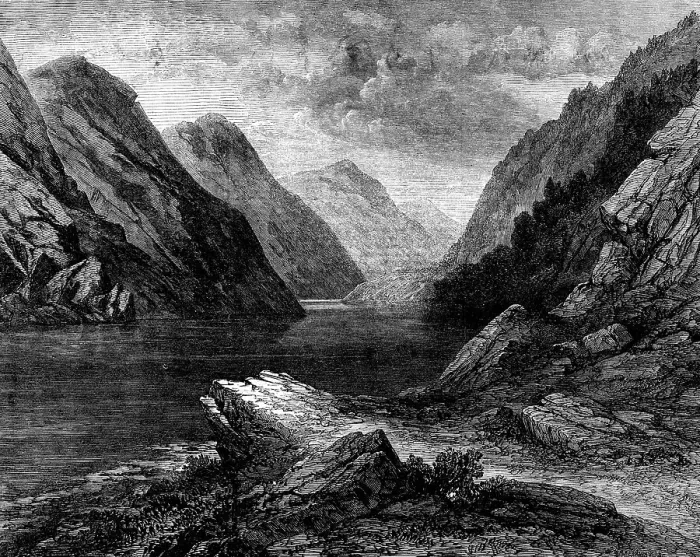 Framed Print : The Pass of Awe, Argyleshire, 1871. Creator: J Greenaway Framed Print : The Pass of Awe, Argyleshire, 1871. Creator: J Greenaway