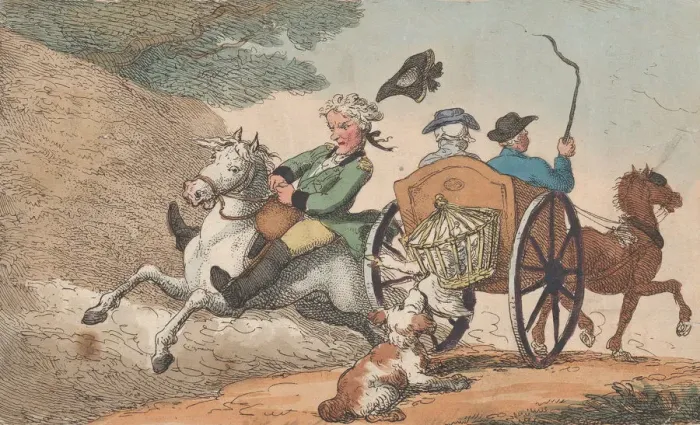 Framed Print : How to Pass a Carriage, June 11, 1808. June 11, 1808. Creator: Thomas Rowlandson Framed Print : How to Pass a Carriage, June 11, 1808. June 11, 1808. Creator: Thomas Rowlandson