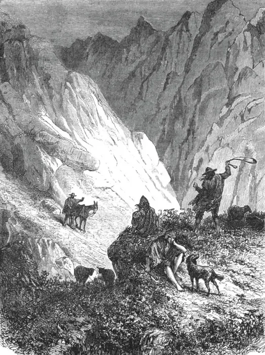 Framed Print : Pass over the Cordillera; A Ramble in Peru, 1875. Creator: Unknown Framed Print : Pass over the Cordillera; A Ramble in Peru, 1875. Creator: Unknown