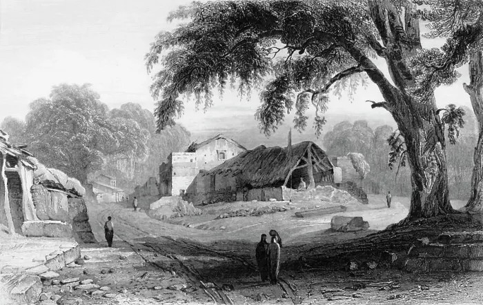 Framed Print : The Pass of Makundra, 1834. Creator: William Purser Framed Print : The Pass of Makundra, 1834. Creator: William Purser