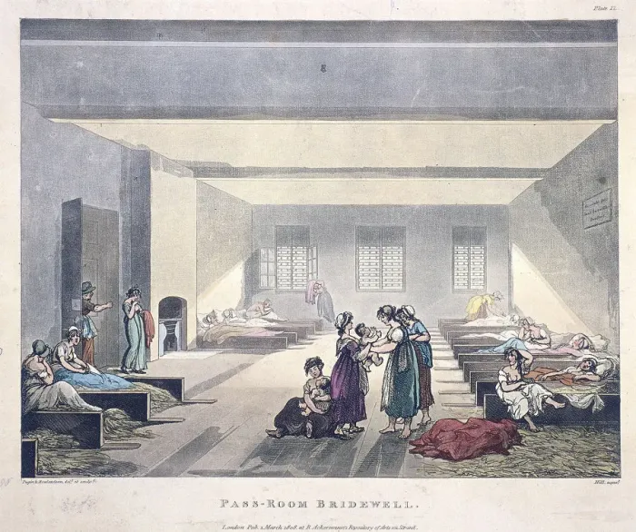 Framed Print : Pass-Room Bridewell, 1808. Artist: Hill Framed Print : Pass-Room Bridewell, 1808. Artist: Hill