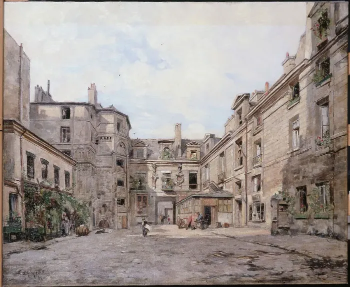 Framed Print : Passage Charlemagne, 1887. Creator: Emmanuel Lansyer Framed Print : Passage Charlemagne, 1887. Creator: Emmanuel Lansyer