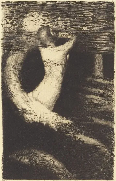 Framed Print : Passage d'une Ame (Passage of a Spirit), 1891. Creator: Odilon Redon Framed Print : Passage d'une Ame (Passage of a Spirit), 1891. Creator: Odilon Redon