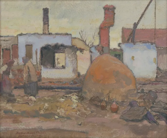 Framed Print : After the Passage of the Front, 1916. Creator: Elemir Halasz-Hradil Framed Print : After the Passage of the Front, 1916. Creator: Elemir Halasz-Hradil