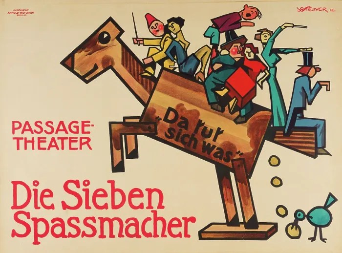 Framed Print : Passage-Theater. Die Sieben Spassmacher (Passage Theatre. The Seven Jesters), 1912. Creator: Steiner, Jo (1877-1935) Framed Print : Passage-Theater. Die Sieben Spassmacher (Passage Theatre. The Seven Jesters), 1912. Creator: Steiner, Jo (1877-1935)