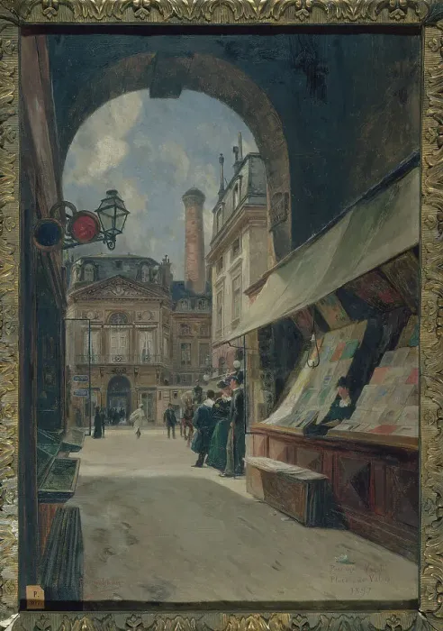 Framed Print : Passage Verite and Place de Valois, 1897. Creator: Paul Schaan Framed Print : Passage Verite and Place de Valois, 1897. Creator: Paul Schaan