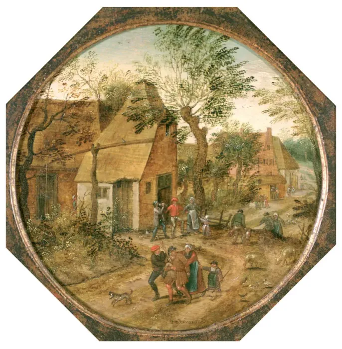 Framed Print : Passage through the Village, c1584-1637. Artist: Pieter Brueghel the Younger Framed Print : Passage through the Village, c1584-1637. Artist: Pieter Brueghel the Younger