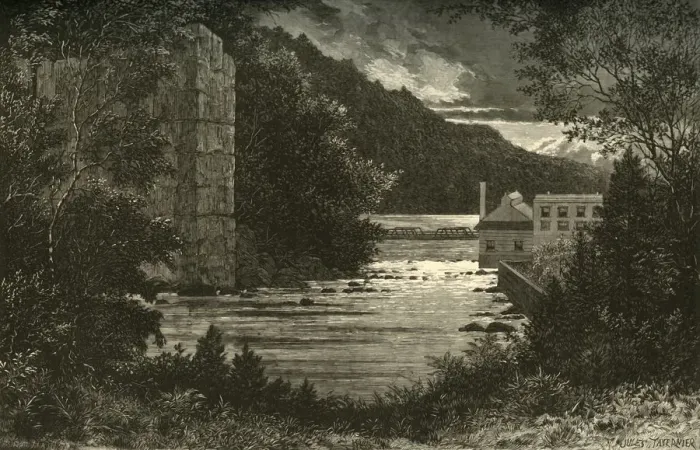 Framed Print : The Passaic Below the Falls, 1874. Creator: Alfred Harral Framed Print : The Passaic Below the Falls, 1874. Creator: Alfred Harral