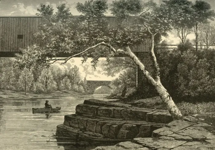 Framed Print : The Passaic, Below Little Falls, 1874. Creator: John J. Harley Framed Print : The Passaic, Below Little Falls, 1874. Creator: John J. Harley